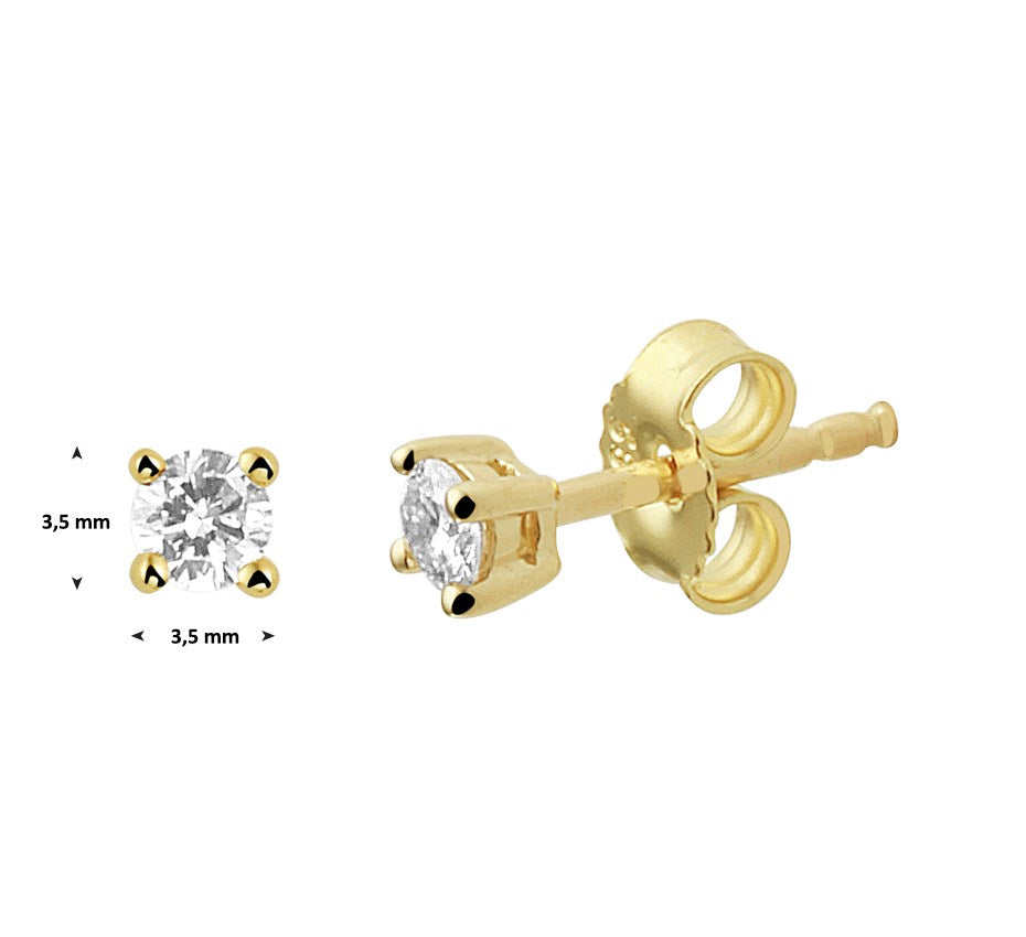 Witgouden oorknopjes, diamant 0,30 ct – 14 karaat