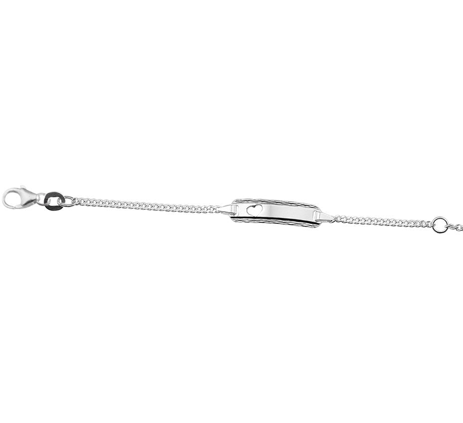 Zilveren graveerarmband hartje gourmette 5 mm