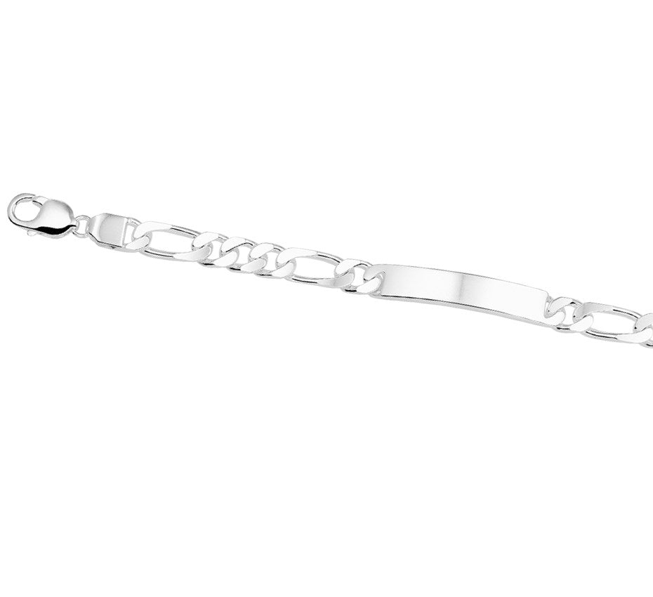 Zilveren graveerarmband figaro 8 mm – 21 cm