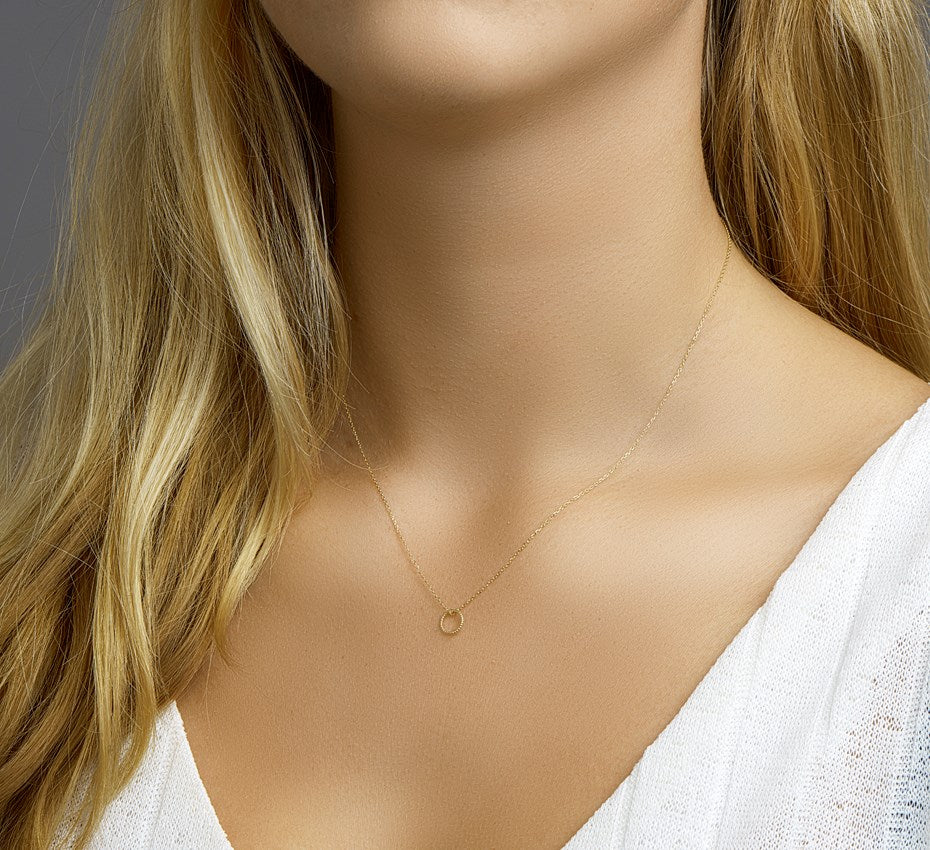 Gouden ketting met gedraaid rondje – 14 karaat