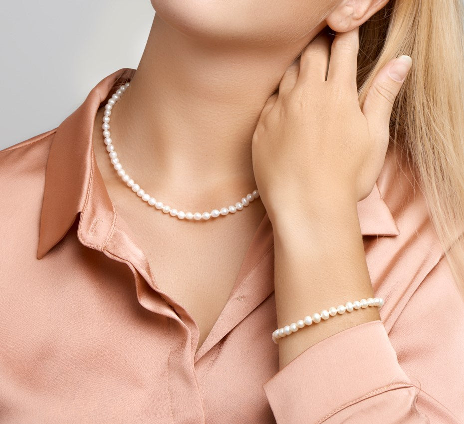Zilveren parelketting 5,5 mm