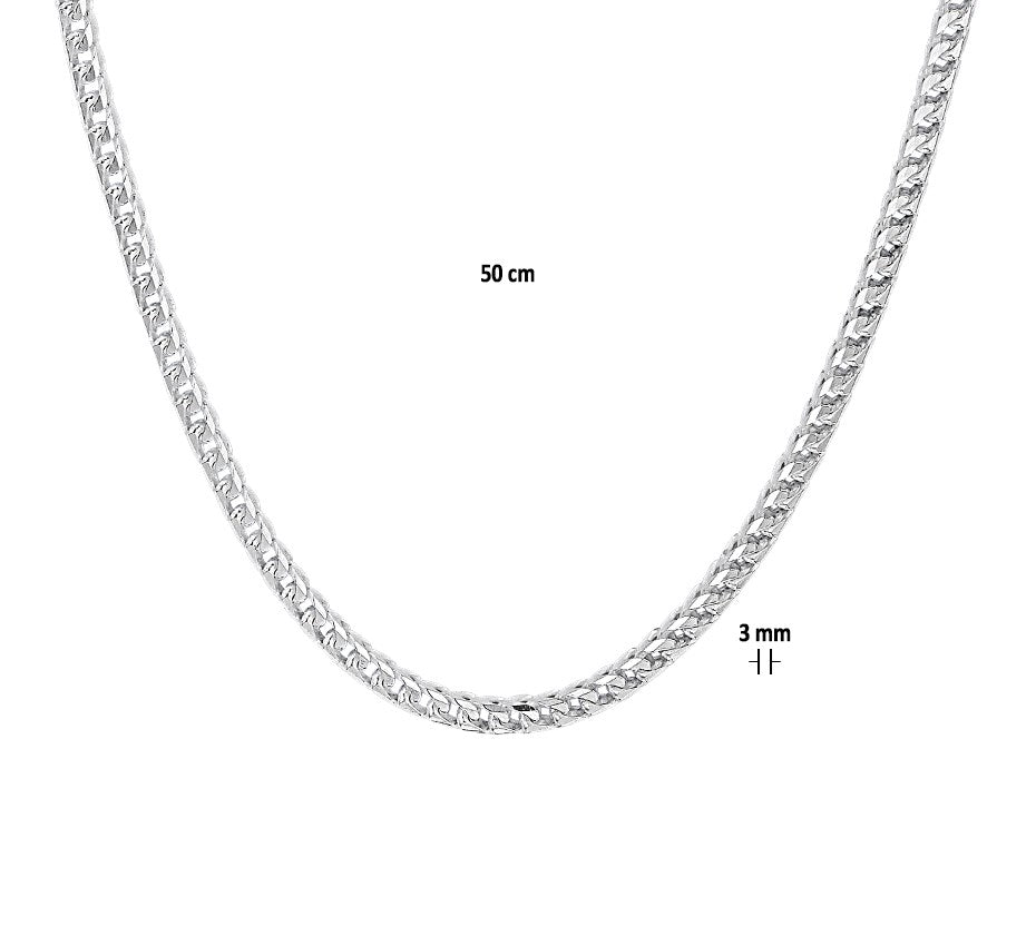 Zilveren gourmetteketting 3 mm – 50 cm