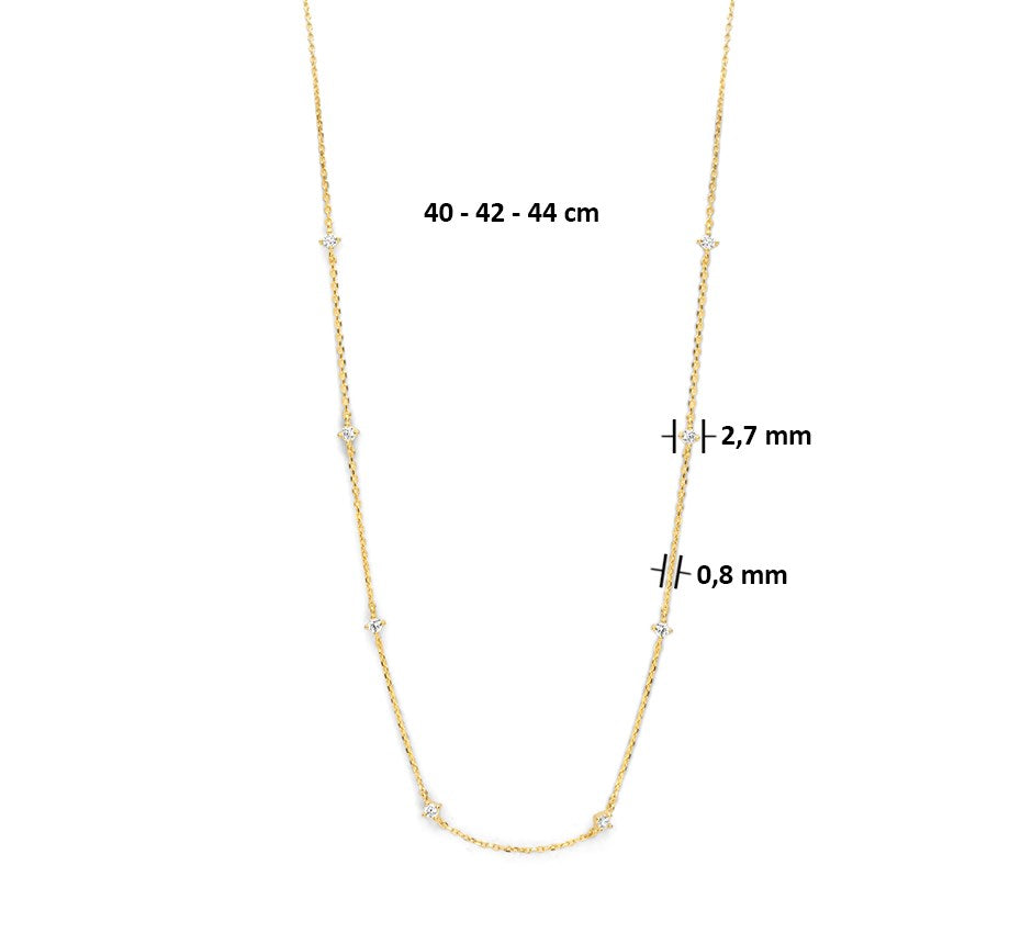 Gouden ketting met zirkoniarij – 14 karaat