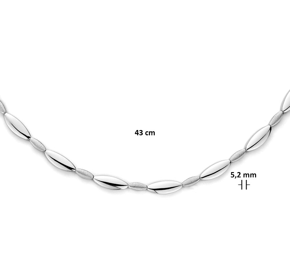 Zilveren chokerketting 5,2 mm, mat en glanzend