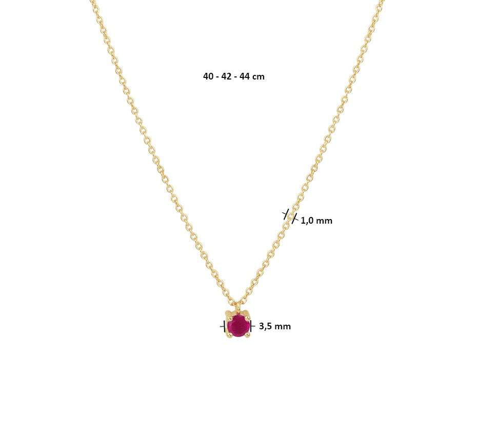 Gouden ketting met robijn – 14 karaat