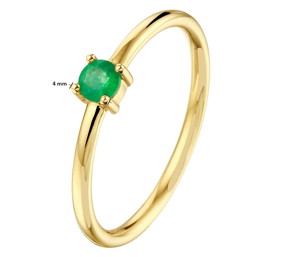 Gouden ring met smaragd – 14 karaat