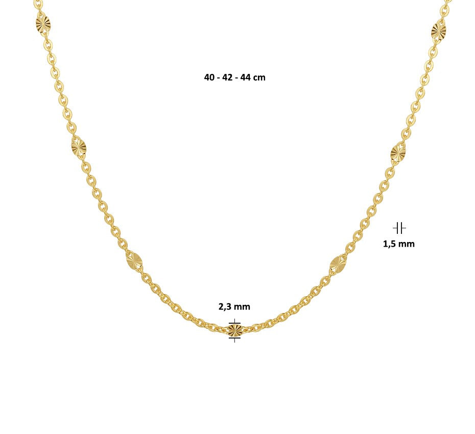 Gouden ankercollier 2,3 mm – 14 karaat