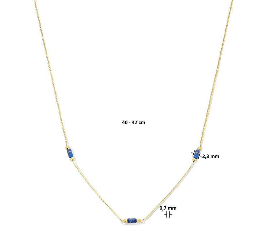 Gouden ketting met lapis lazuli – 14 karaat