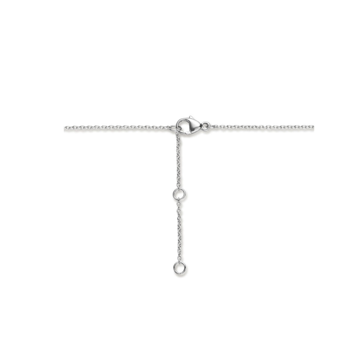 Ketting vlinder 42 + 3 cm zilver gerhodineerd
