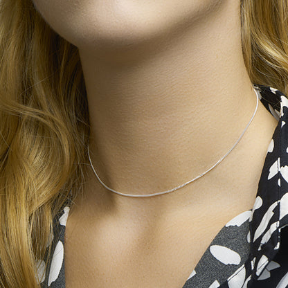 Zilveren gourmette ketting 1,2 mm, 32 tot 60 cm – close-up van de sluiting