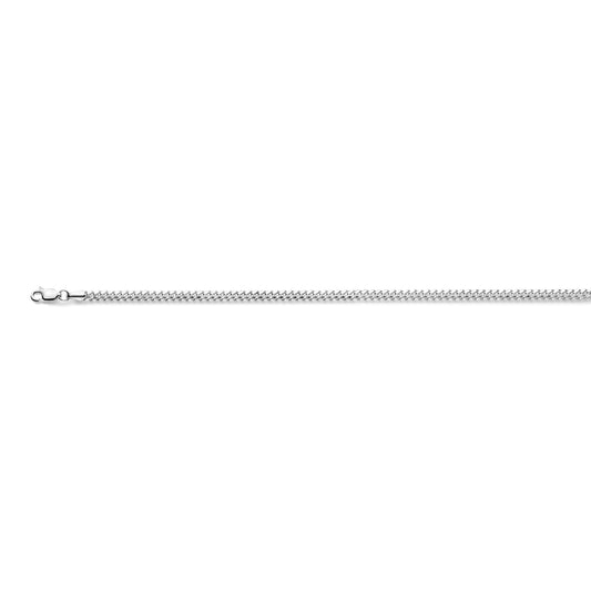 Armband of ketting gourmette 4,0 mm zilver wit