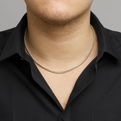 Stalen gourmette ketting 4,3 mm – gedragen