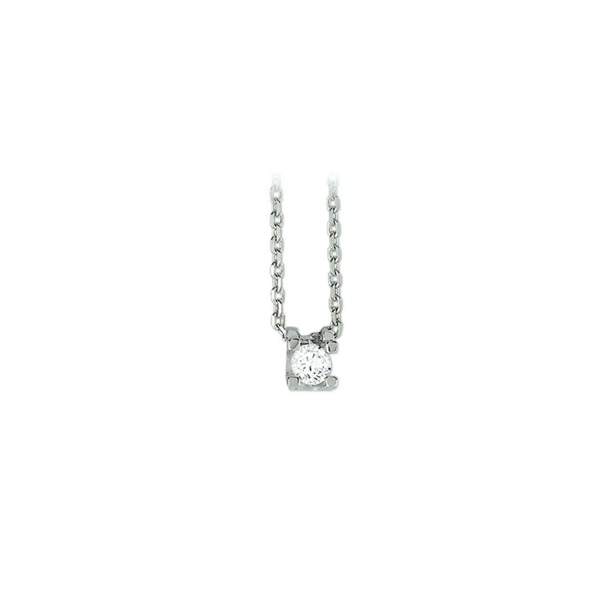 YO&NO ketting zirkonia 41 + 4 cm 4 mm zilver gerhodineerd