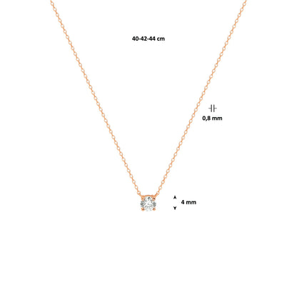 Gouden ketting met zirkonia – 14 karaat – detail