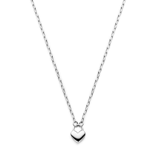 Ketting hartje 41 + 5 cm zilver gerhodineerd