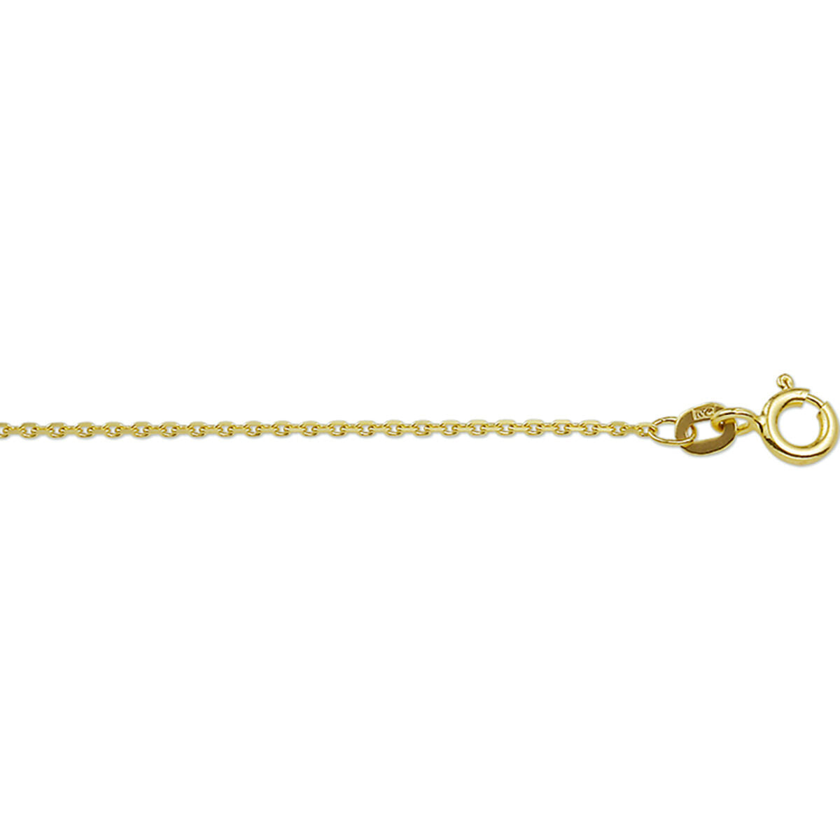 Armband of ketting anker gediamanteerd 1,1 mm 14k of 18k wit, geelgoud of rosegoud