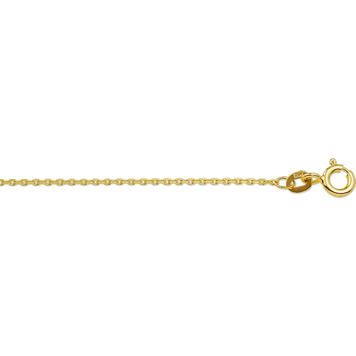 Ketting anker gediamanteerd 1,1 mm 14k of 18k geelgoud