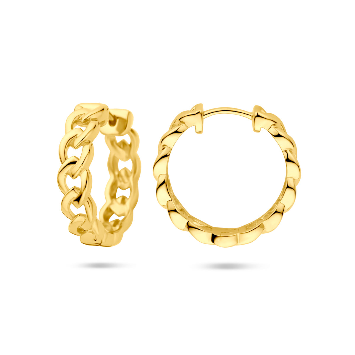 Zilveren klapoorringen met schakelmotief 18 mm – vooraanzicht