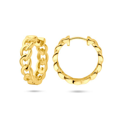 Zilveren klapoorringen met schakelmotief 18 mm – vooraanzicht