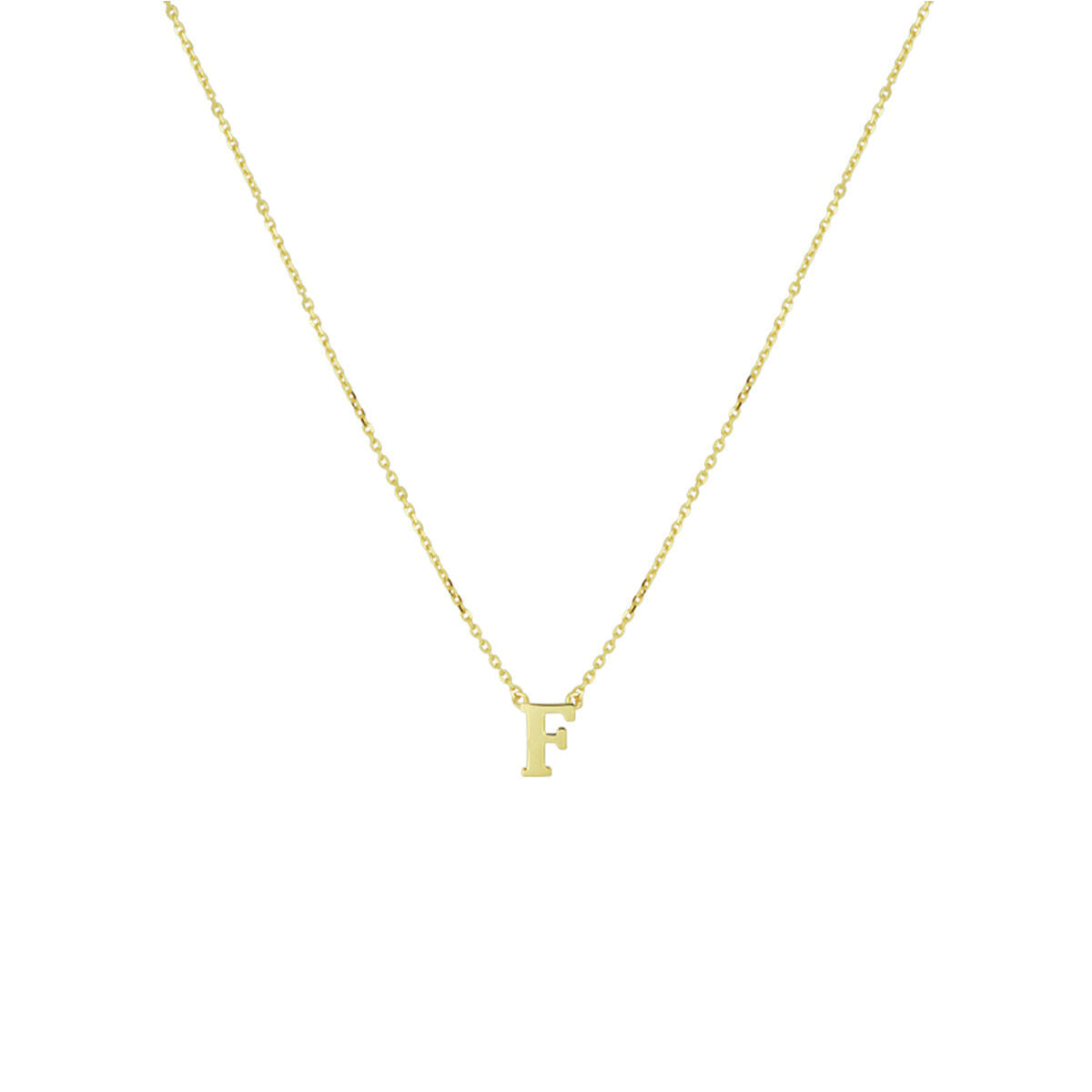 Ketting Anker met letter 14k geelgoud