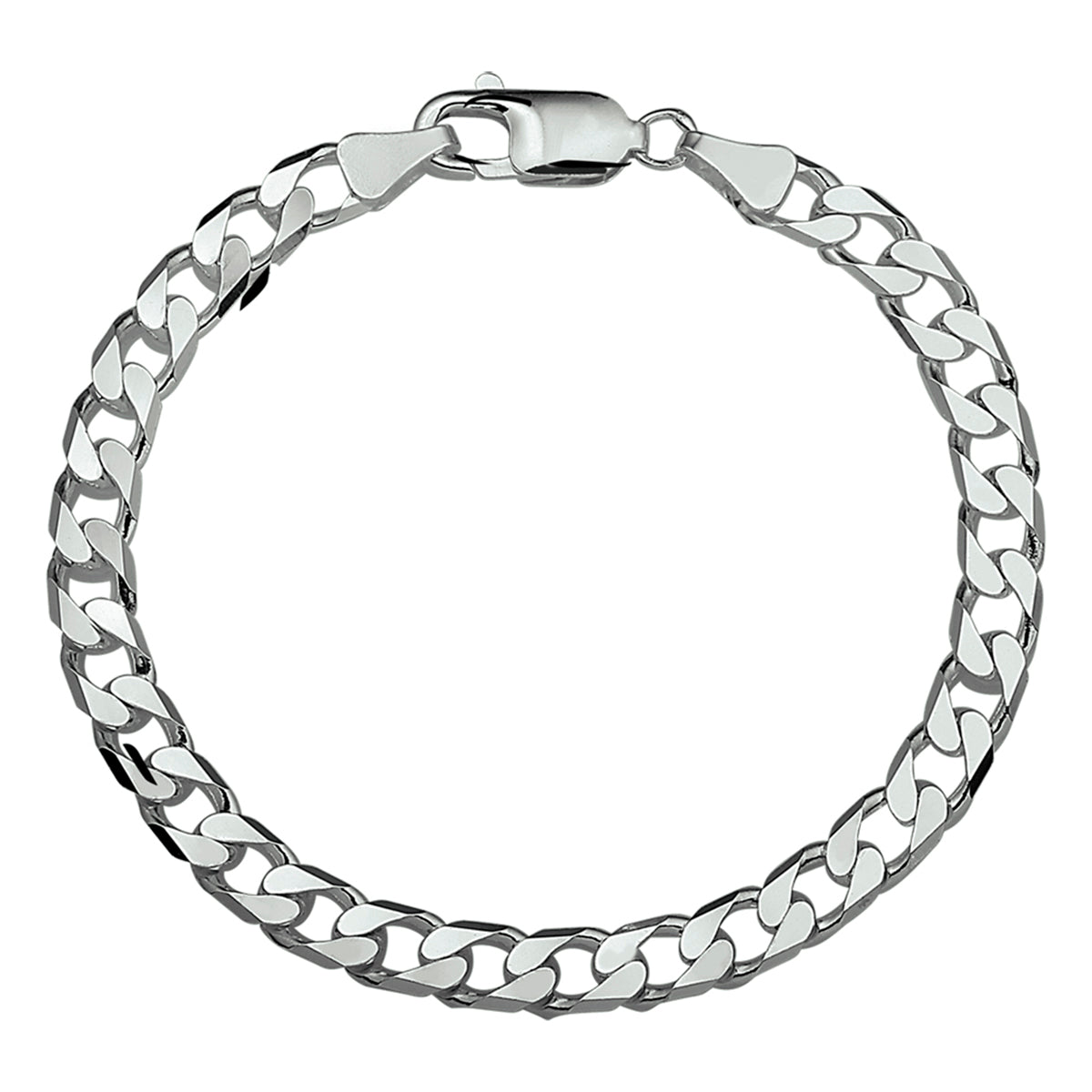 Armband of ketting gourmette 6-zijdes geslepen 6,0 mm zilver wit