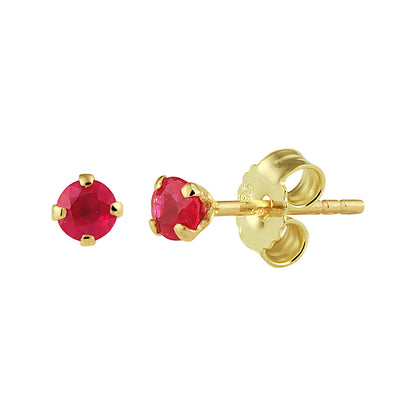 Gouden oorknopjes met edelsteen 3 mm – 14 karaat