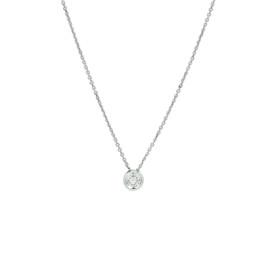 Witgouden ketting met diamant – 14 karaat
