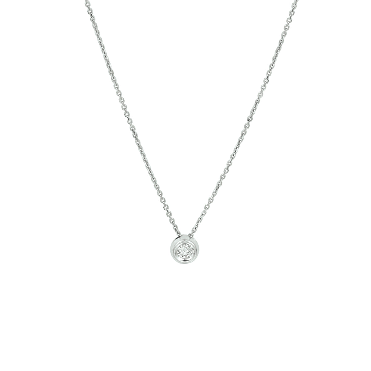 Ketting diamant 0.10ct h si 14k witgoud