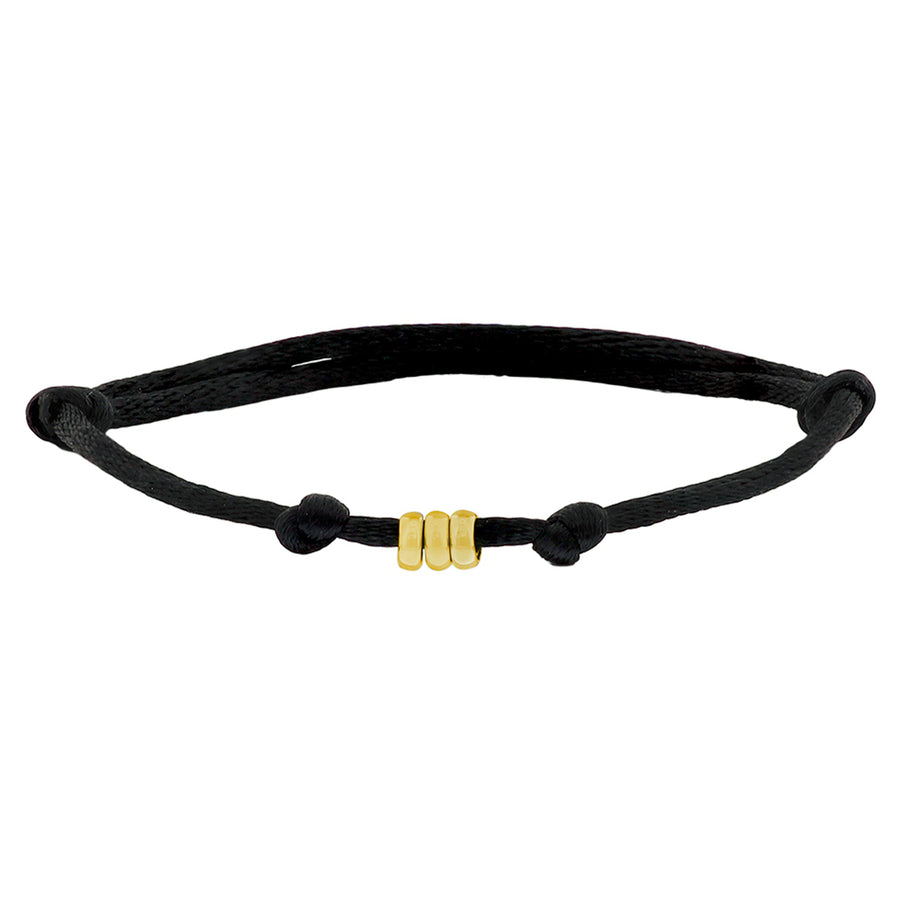 Satijnen armband met gouden ringetje 4,5 mm