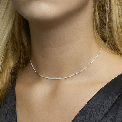 Zilveren geslepen gourmette ketting 1,4 mm – detailfoto