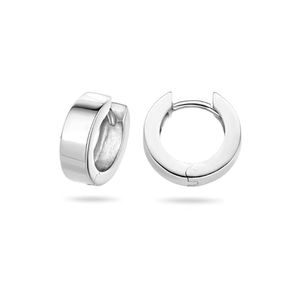 Zilveren klapoorringen vlak 4 mm