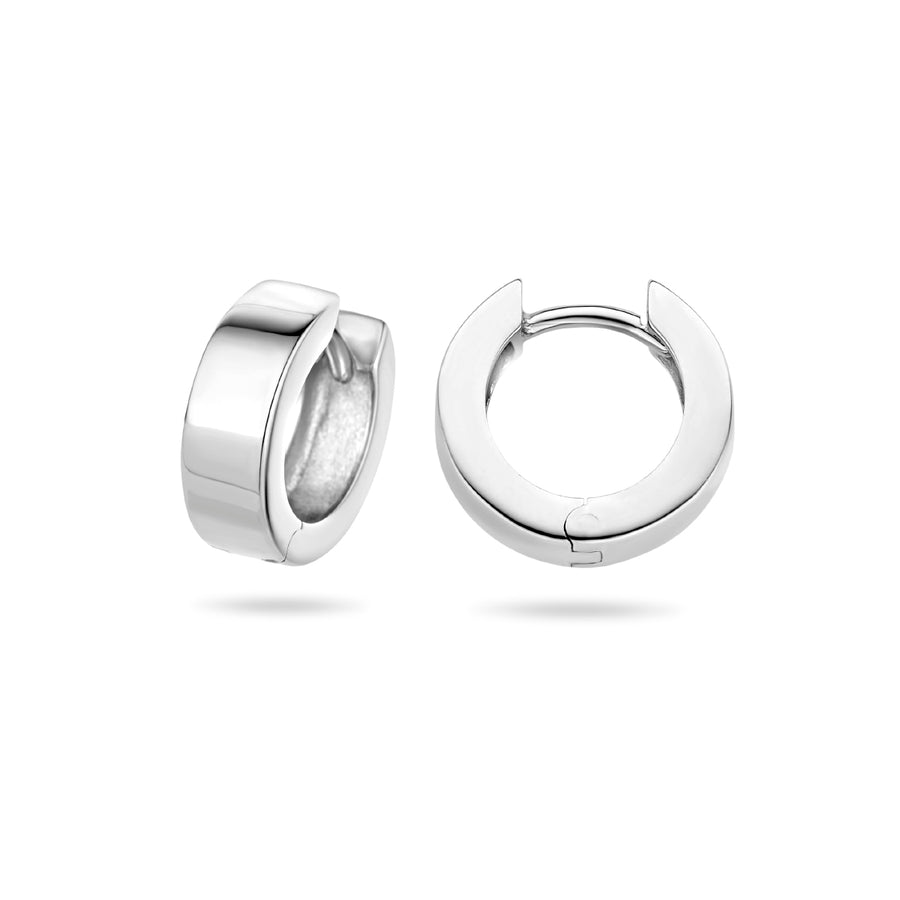 Zilveren klapoorringen vlak 4 mm