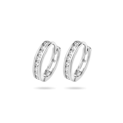 Zilveren klapoorringen met zirkonia 2,5 mm