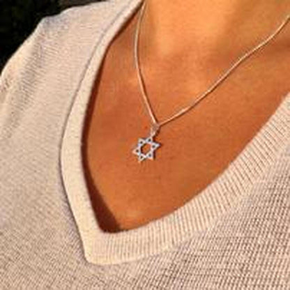 Zilveren ketting met davidster