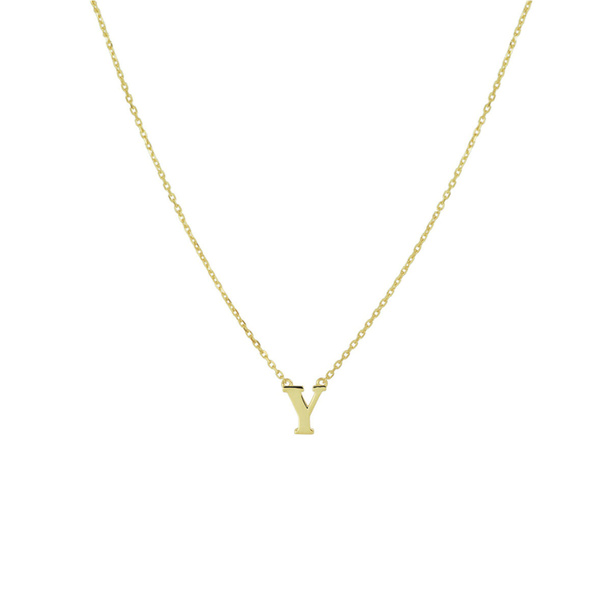 Ketting Anker met letter 14k geelgoud