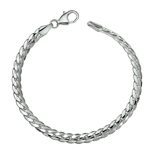 Armband visgraat bol 5,3 mm zilver wit