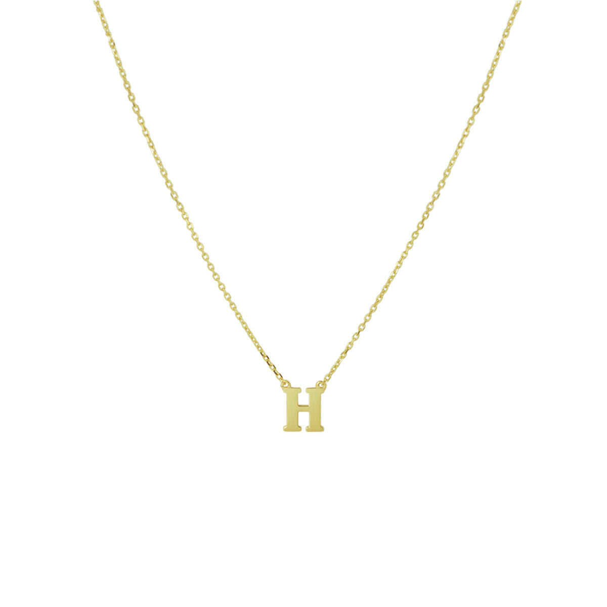 Ketting Anker met letter 14k geelgoud