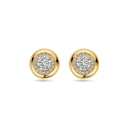 Gouden oorknopjes met lab grown diamant – 14 karaat