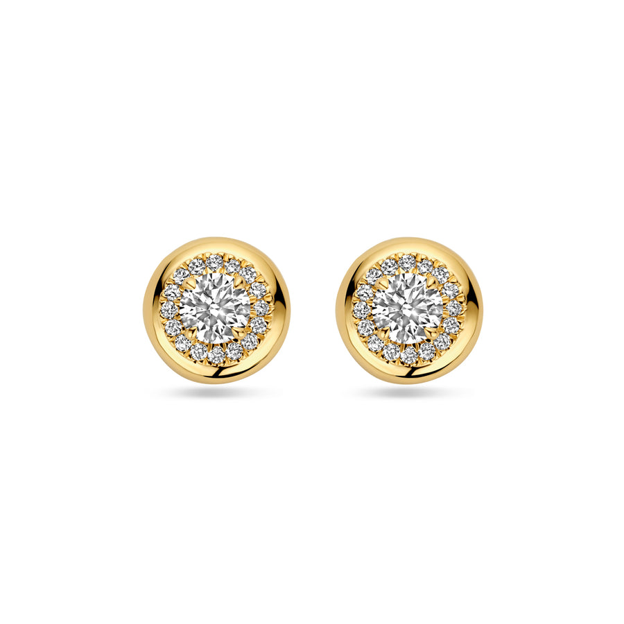 Gouden oorknopjes met lab grown diamant – 14 karaat