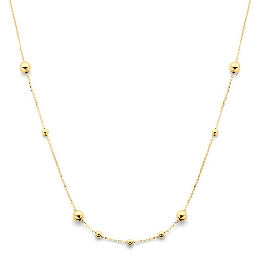 Ketting bolletjes 14k geelgoud