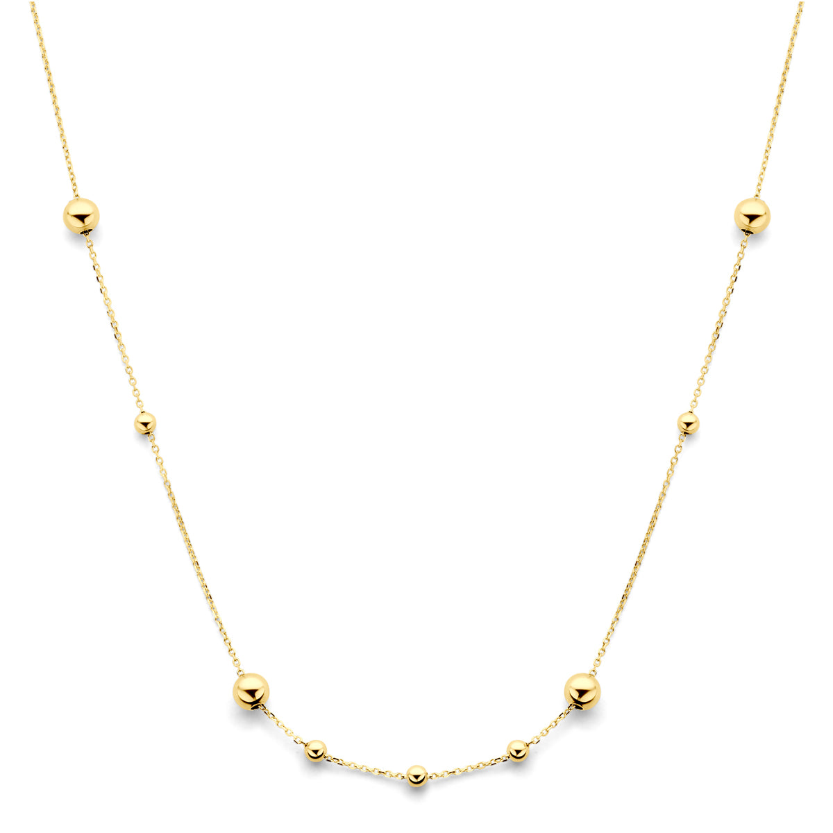 Ketting bolletjes 14k geelgoud