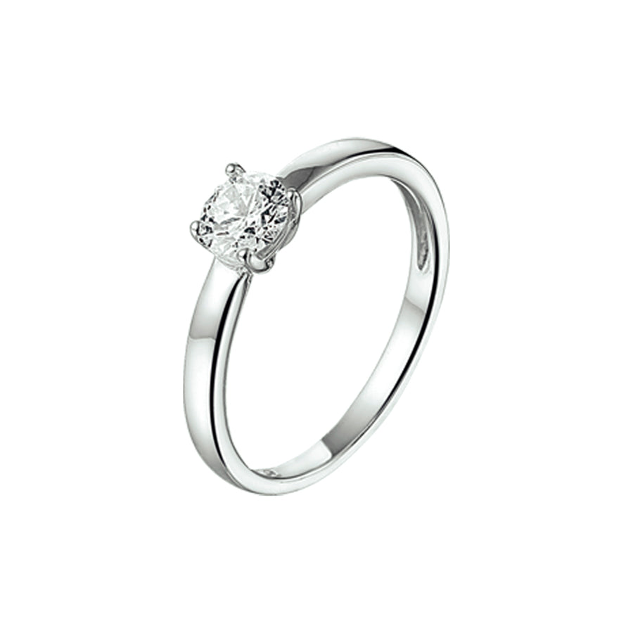 Zilveren ring met zirkonia 5 mm