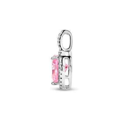 Zilveren hanger hartje met zirkonia – detailfoto