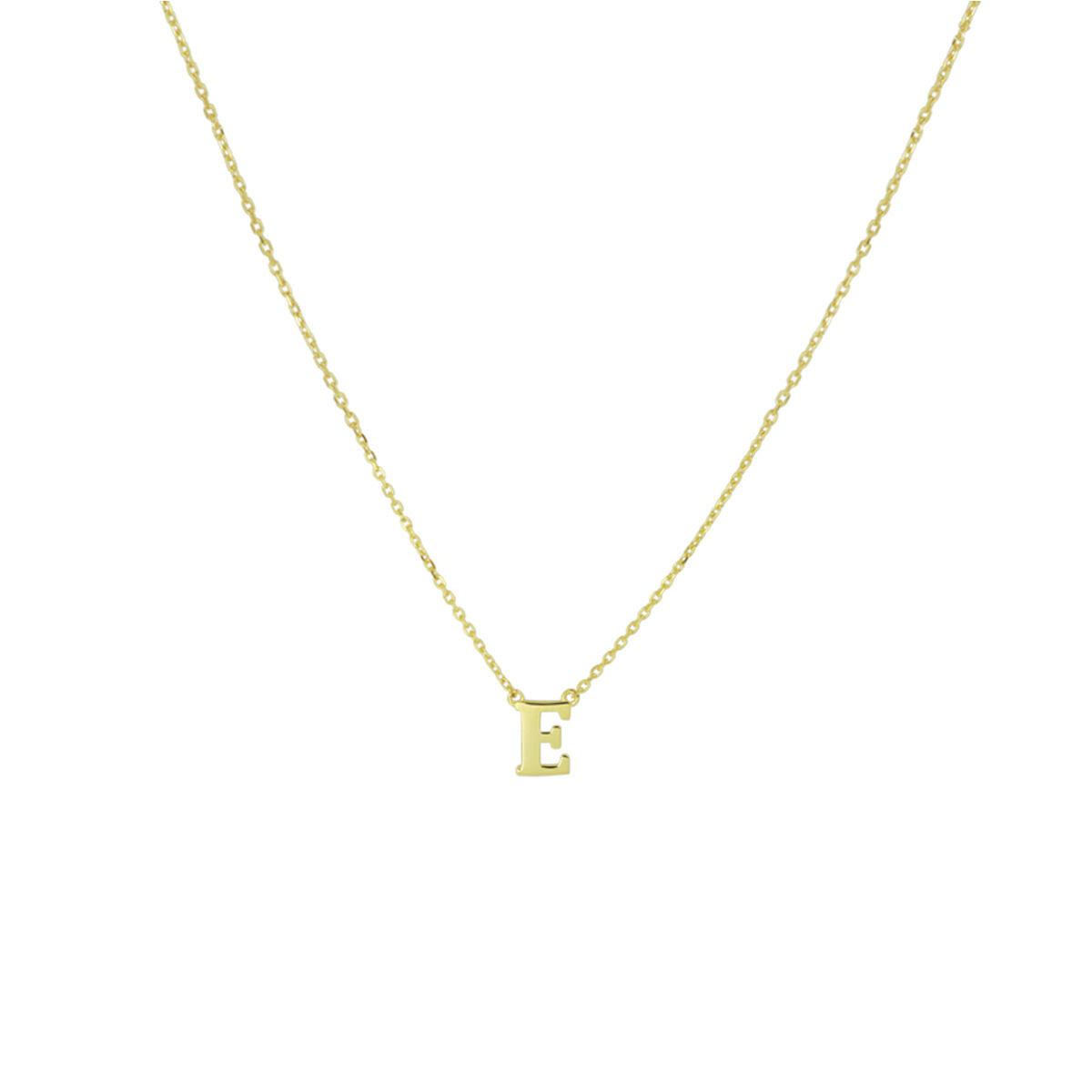 Ketting Anker met letter 14k geelgoud