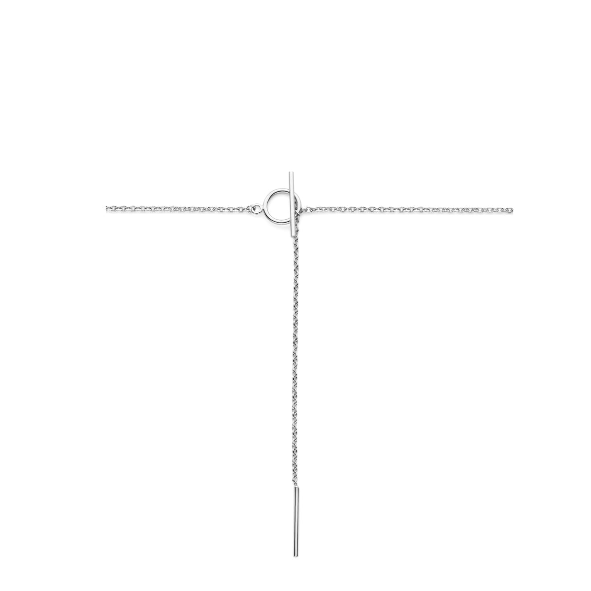 Y-ketting kapittelslot 39 cm zilver gerhodineerd