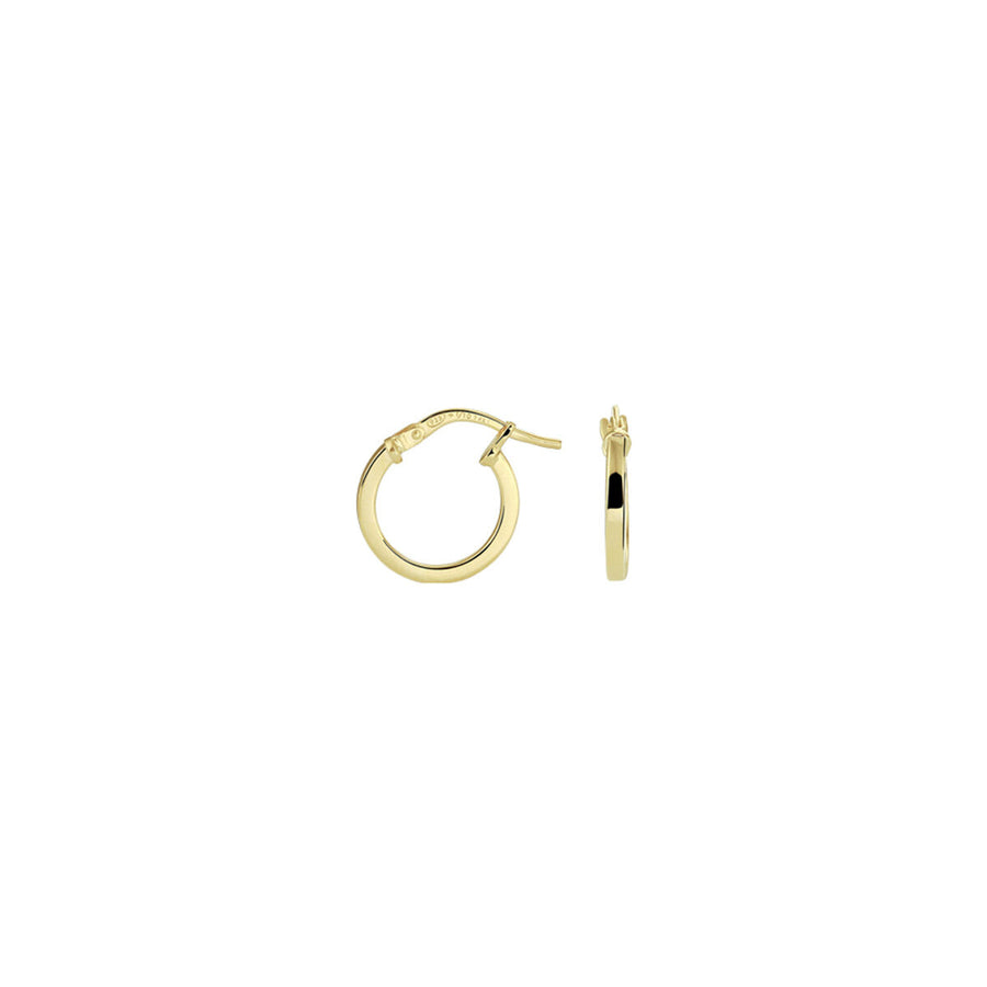 Verguld zilveren oorringen 1,6 mm, vierkante buis