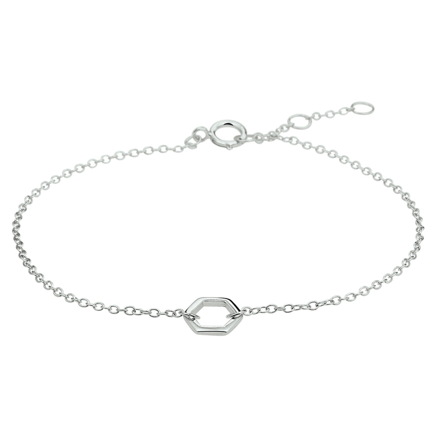 Zilveren armband met zeshoekje