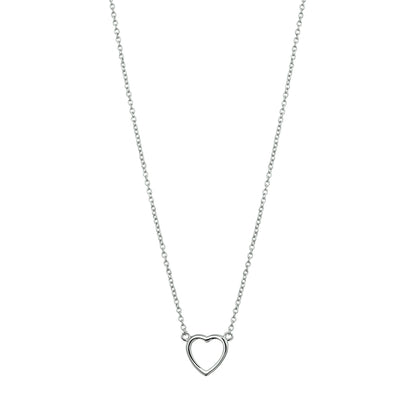 Zilveren ketting met hartje 9,5 mm