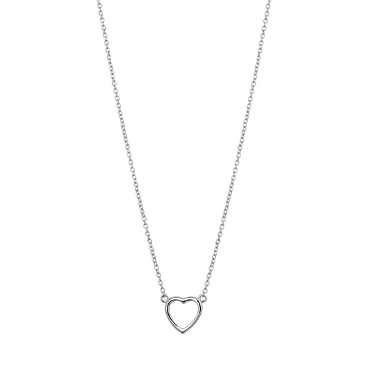 Ketting hart 1,3 mm zilver gerhodineerd