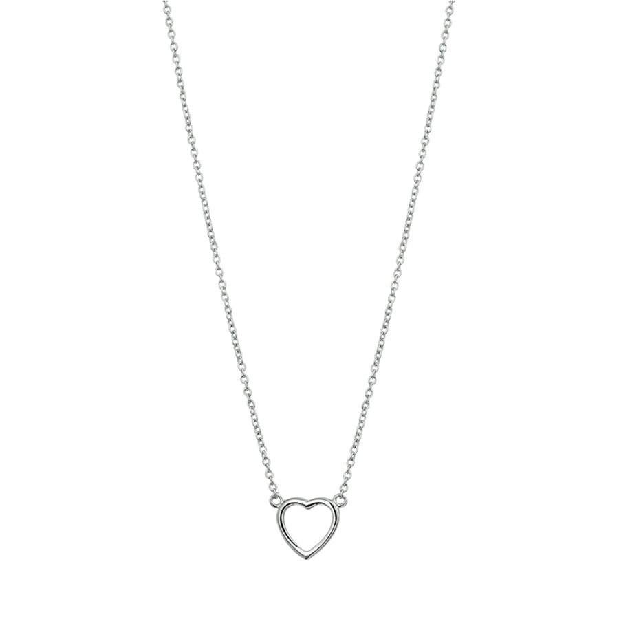 Zilveren ketting met hartje 9,5 mm